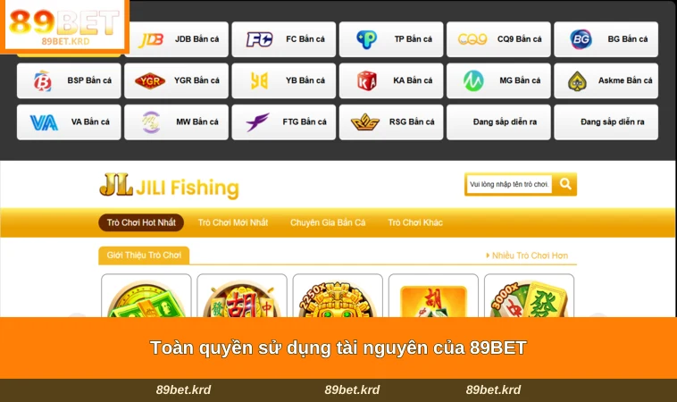 Toàn quyền sử dụng tài nguyên của 89BET
