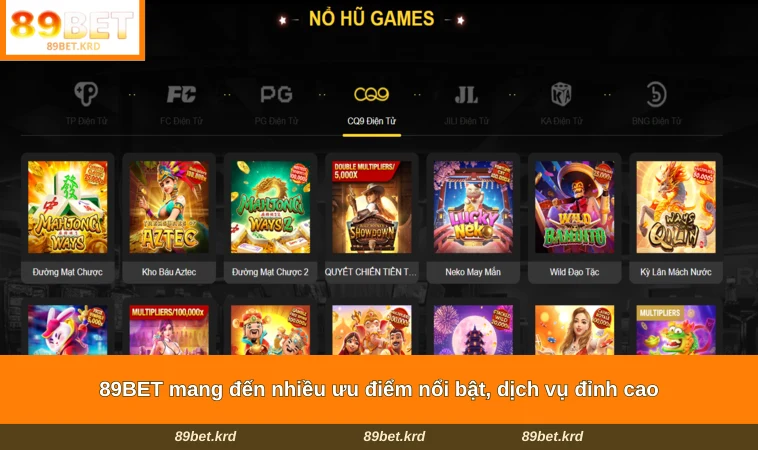 Giới thiệu kho game cá cược tại 89BET